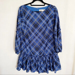 Eliza J plaid drop waist mini dress 6